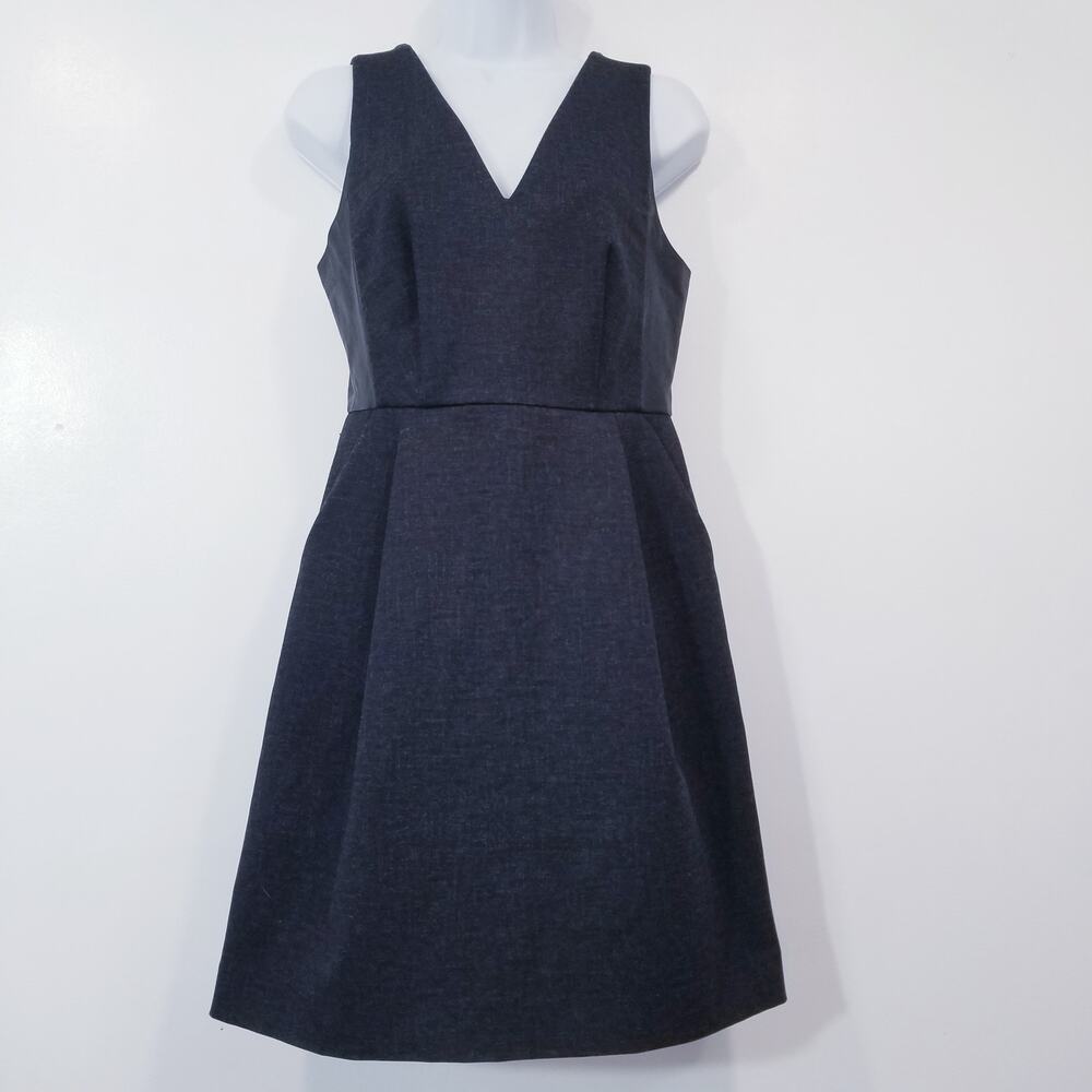 Madewell Gray Stretchy A-Line Dress with Side Pockets